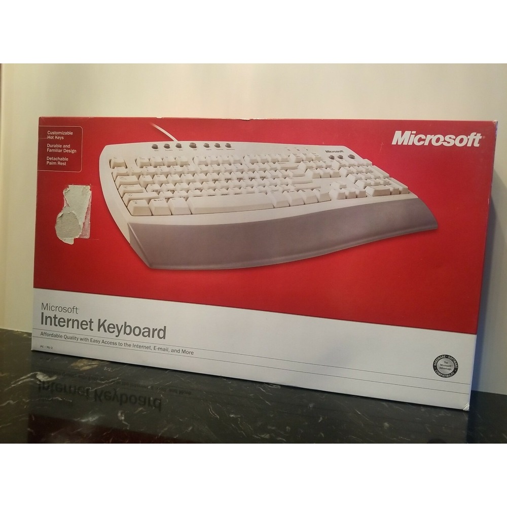 MICROSOFT INTERNET KEYBOARD C19-00330 PS2 w/DETACHABLE PALM REST